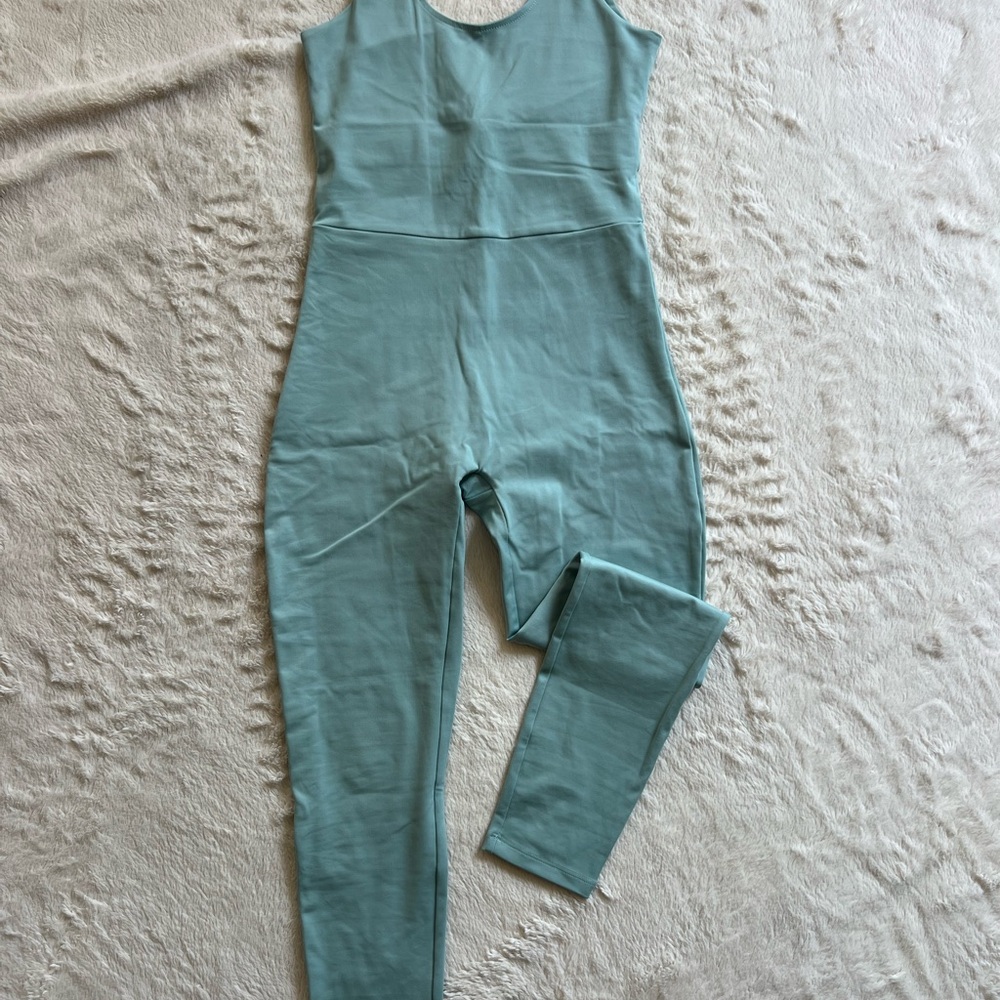 Girlfriend Collective Blue Green Activewear Full Length Bodysuit